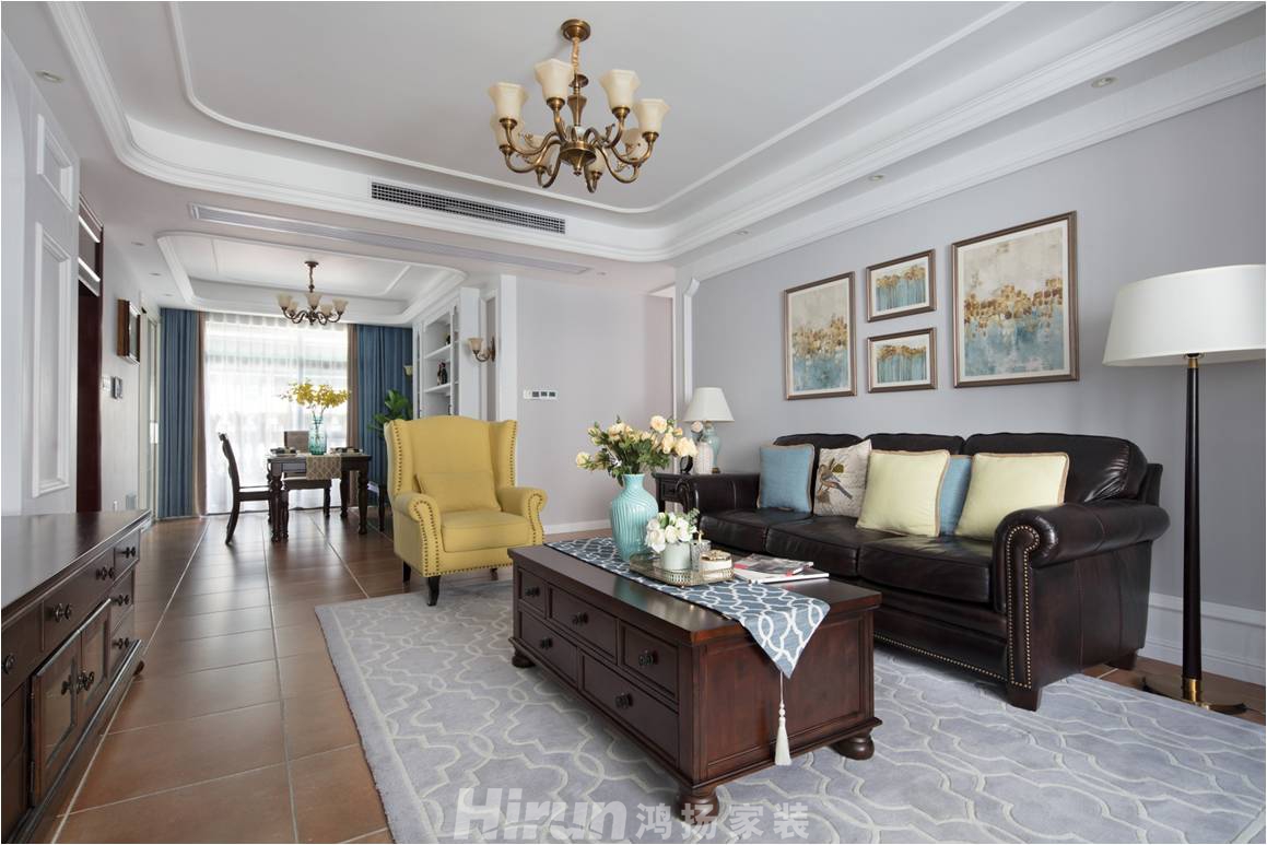 五礦萬境園140㎡新裝飾主義三居室 裝修案例效果圖-圖片4