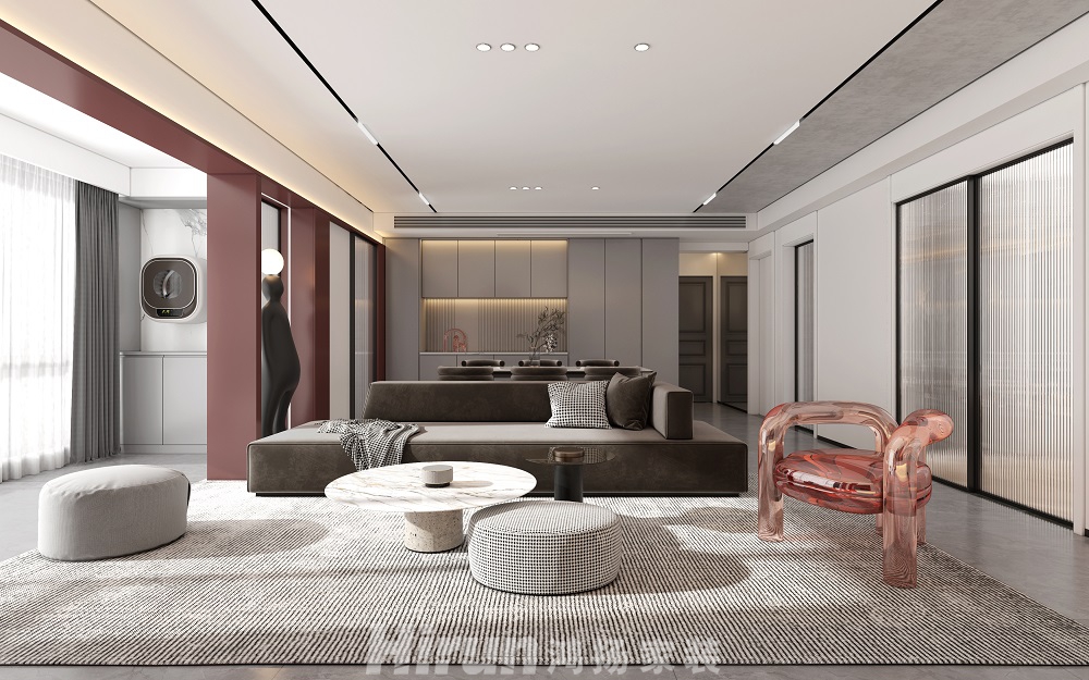 乾源國際120㎡北歐之光三居室 裝修案例效果圖-06