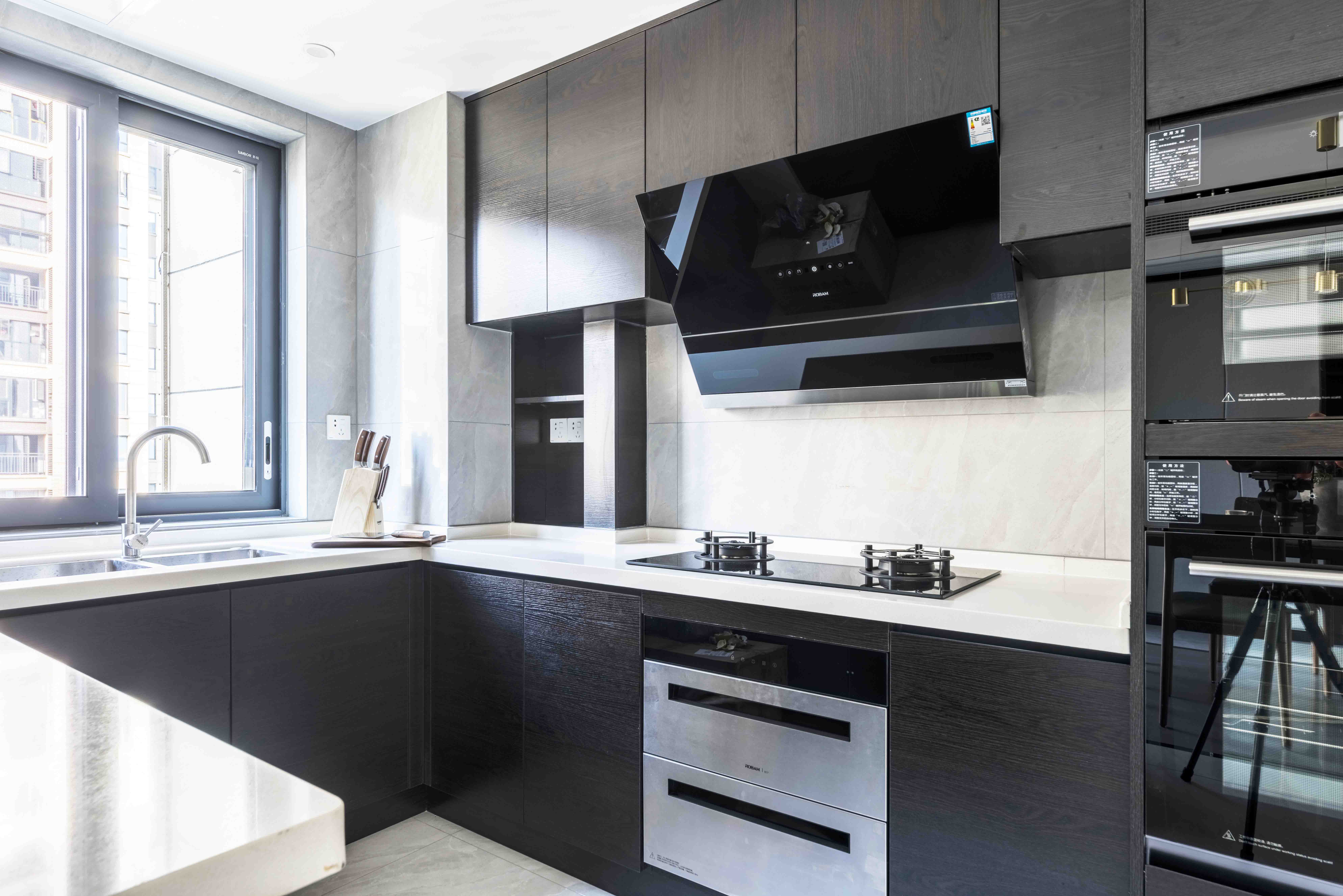 湘熙水郡160㎡寫意木構(gòu)四居室 裝修案例效果圖-廚房