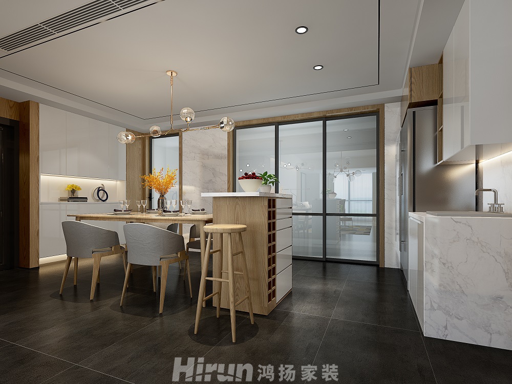 月湖蘭庭180㎡北歐之光大平層 裝修案例效果圖-4