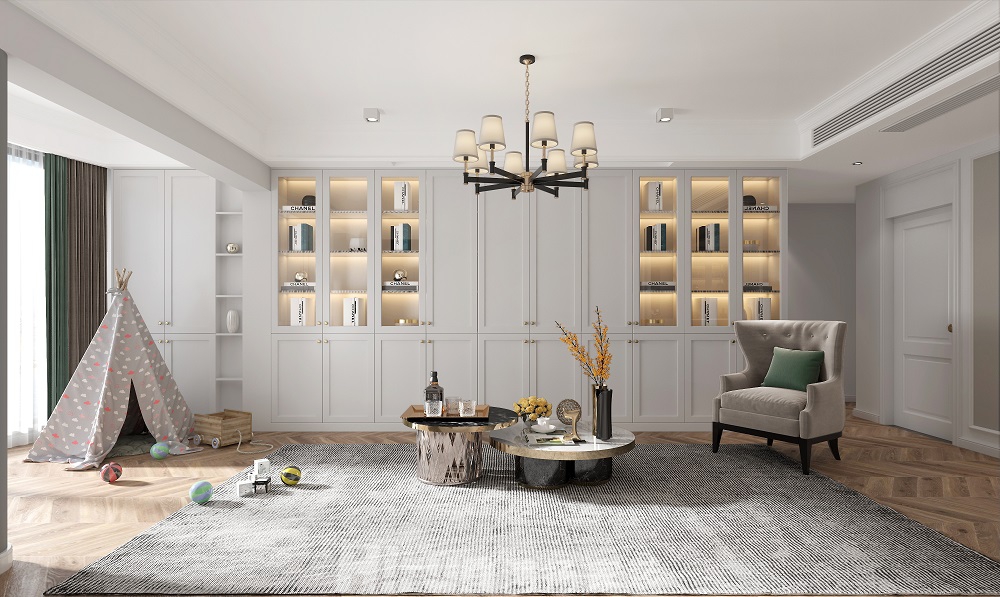 恒大華府130㎡輕歐簡美四居室 裝修案例效果圖-05