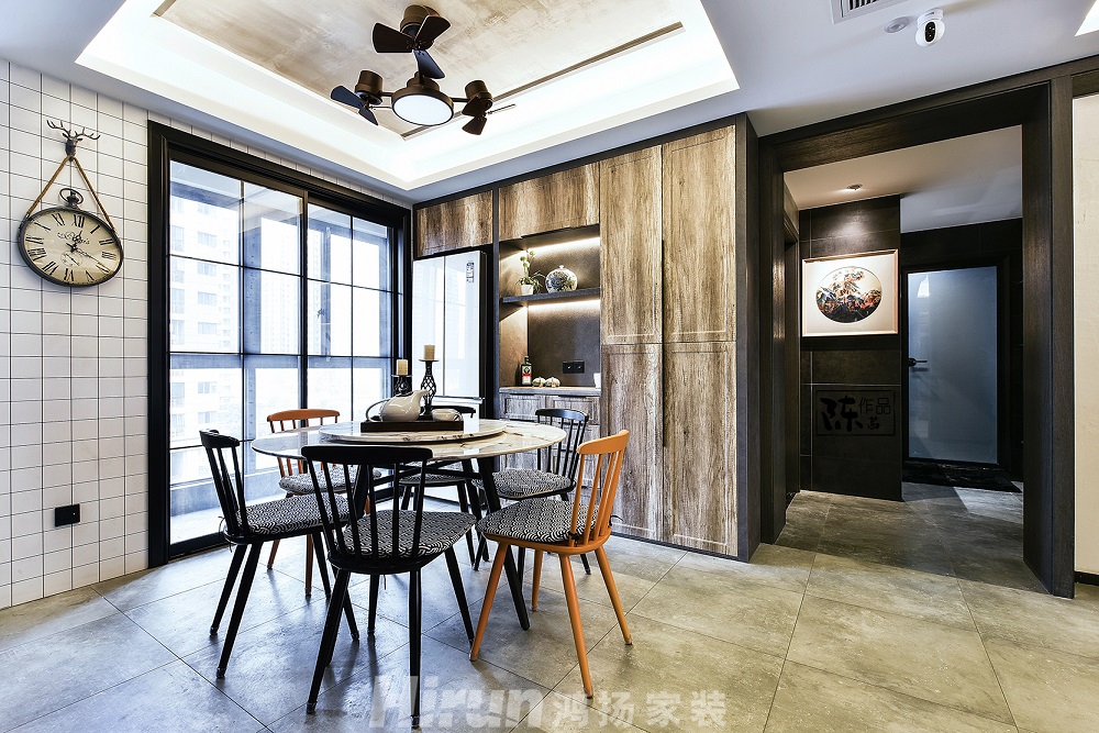 北辰三角洲136㎡工業再造四居室 裝修案例效果圖-004