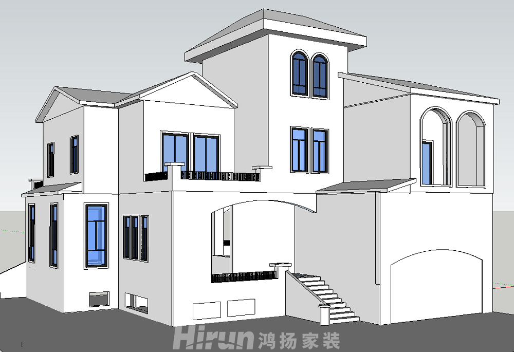 深業堤亞納灣480㎡江南印象別墅 裝修案例效果圖-1132395338748265