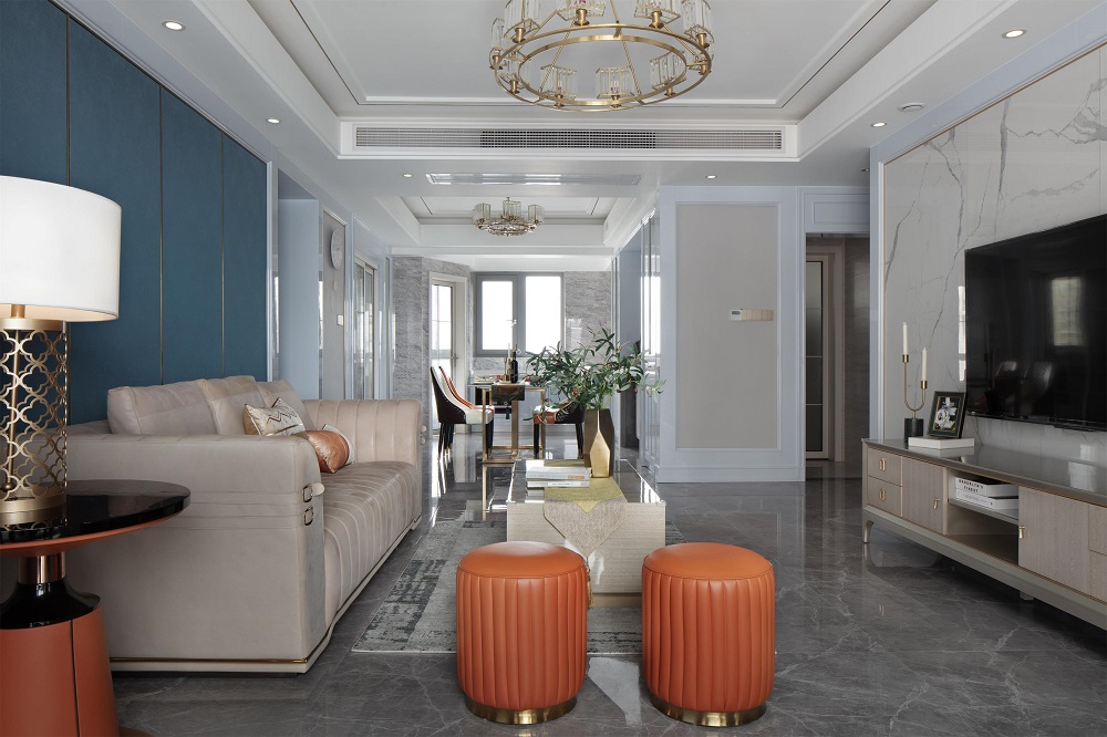 建發中央公園160㎡新裝飾主義四居室 裝修案例效果圖-SWSY2020-4