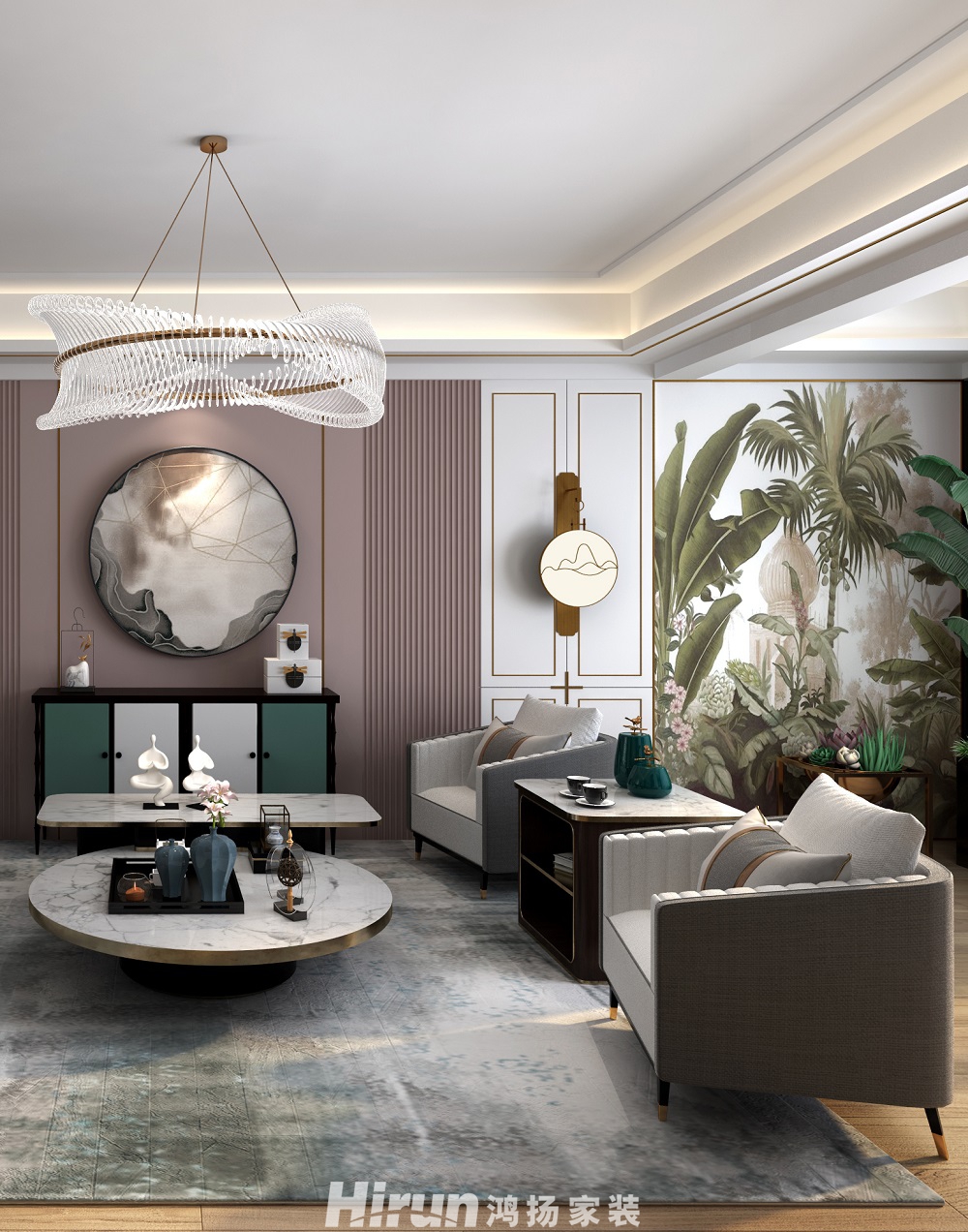 金茂灣140㎡雅致現代四居室 裝修案例效果圖-8