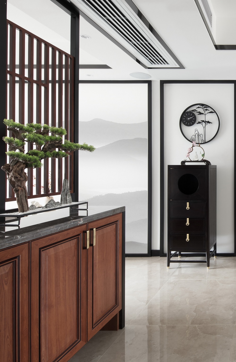 梅溪香山160㎡復合寫意四居室 裝修案例效果圖-上屋攝影｜梅溪香山 ( (1)