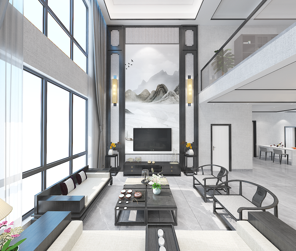 自建房300㎡寫意木構(gòu)別墅 裝修案例效果圖-12