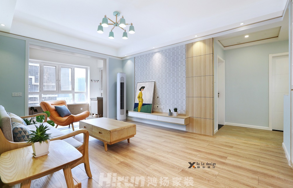 漢口城市廣場115㎡北歐之光三居室 裝修案例效果圖-LJX_2884-