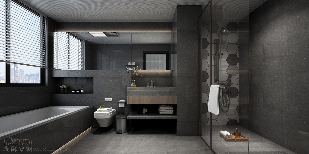 經(jīng)世龍城160㎡雅致現(xiàn)代四居室 裝修案例效果圖-9a