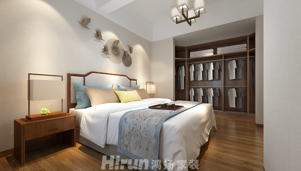 喜盈門范城140㎡寫(xiě)意木構(gòu)四居室 裝修案例效果圖-7
