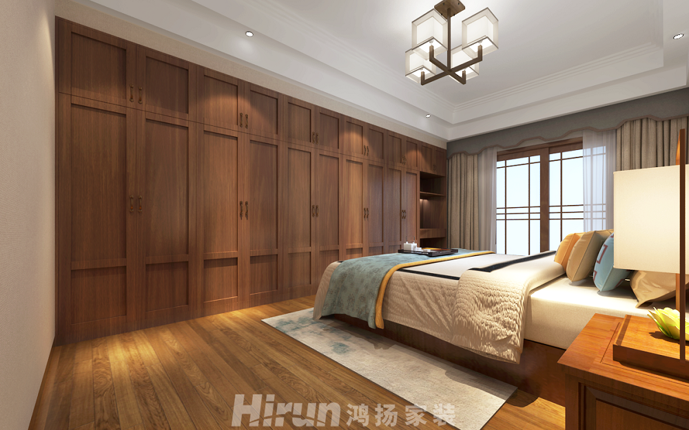 喜盈門范城140㎡寫(xiě)意木構(gòu)四居室 裝修案例效果圖-6