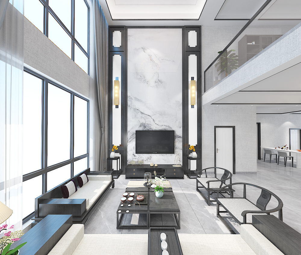 自建房300㎡寫意木構(gòu)別墅 裝修案例效果圖-13