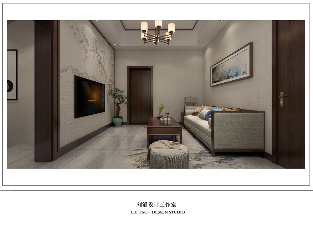 翡翠公園260㎡復合寫意別墅 裝修案例效果圖-12起居室