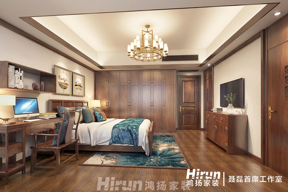 五礦萬境水岸350㎡寫意木構別墅 裝修案例效果圖-7