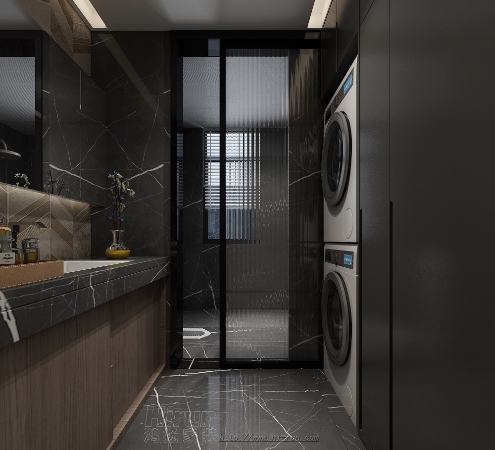 經(jīng)世龍城160㎡雅致現(xiàn)代四居室 裝修案例效果圖-6