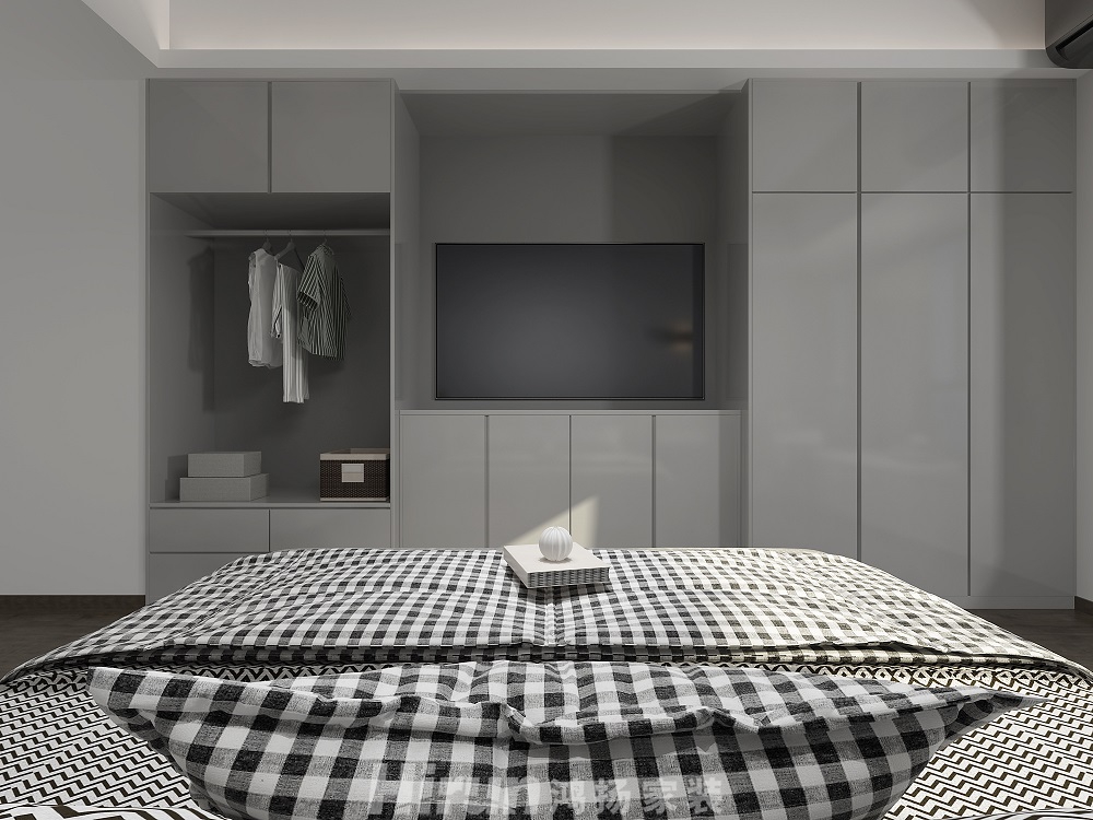 七里橋堡131㎡雅致現代四居室 裝修案例效果圖-主臥室2