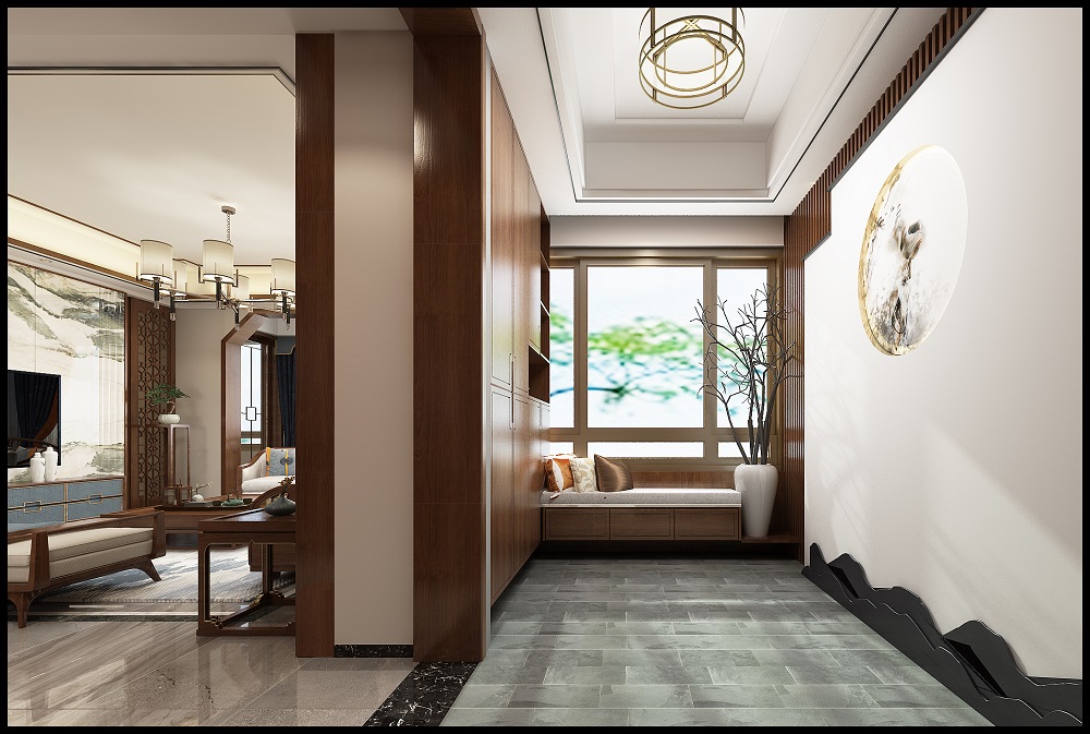 華晨金水灣180㎡復合寫意大平層 裝修案例效果圖-01門廳