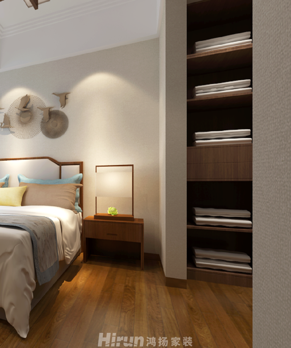 喜盈門范城140㎡寫(xiě)意木構(gòu)四居室 裝修案例效果圖-8