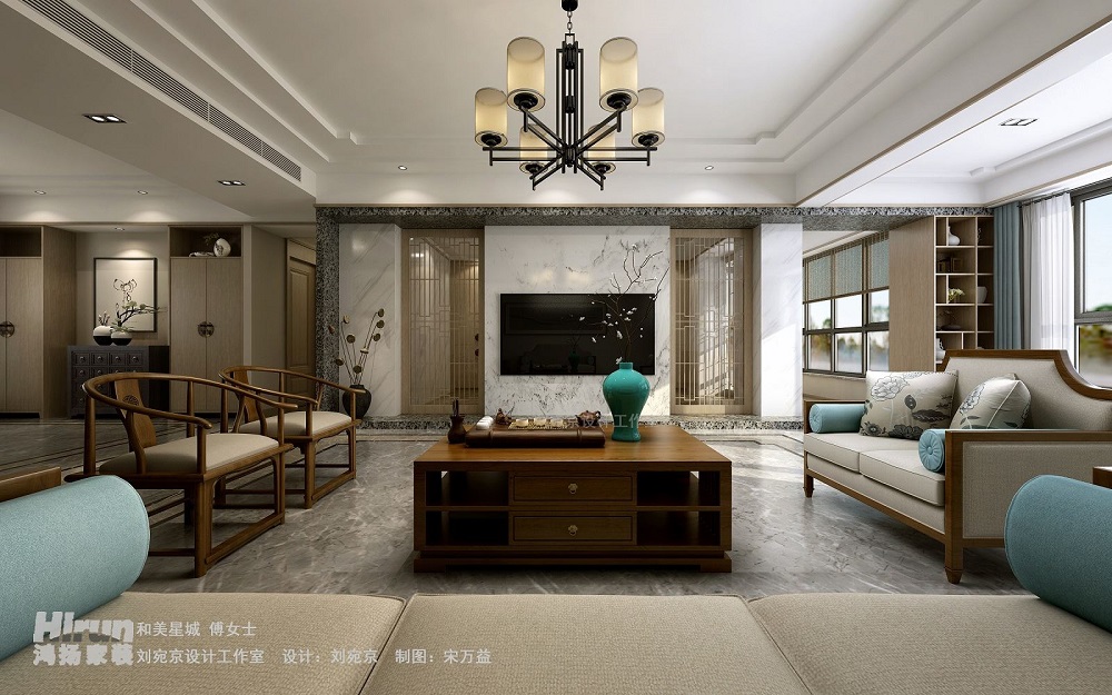 和美星城240㎡江南印象大平層 裝修案例效果圖-S132393377069298