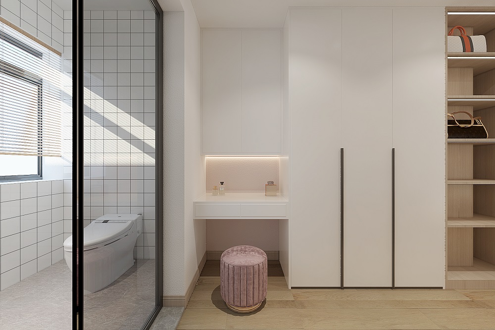 當代上品灣160㎡北歐之光四居室 裝修案例效果圖-衣帽間2