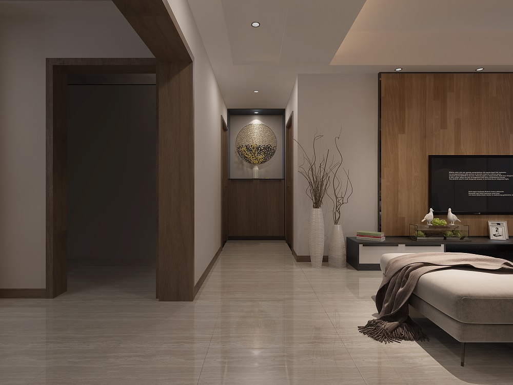 福捷·華中城130㎡雅致現(xiàn)代四居室 裝修案例效果圖-過(guò)道