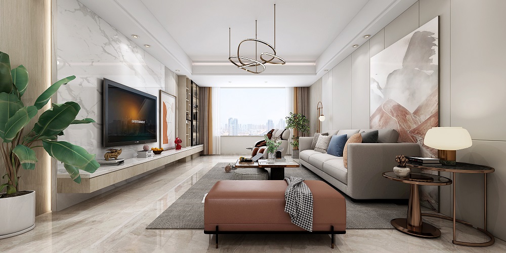 中泰財富湘江90㎡北歐之光二居室 裝修案例效果圖-3