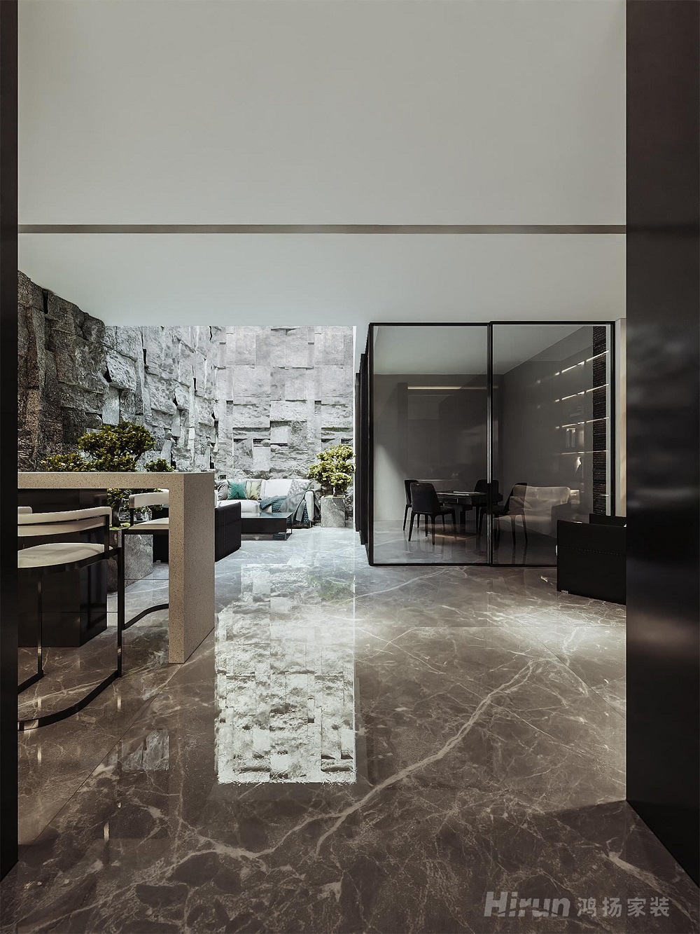 明昇壹城300㎡雅致現(xiàn)代別墅 裝修案例效果圖-Q132393394065489