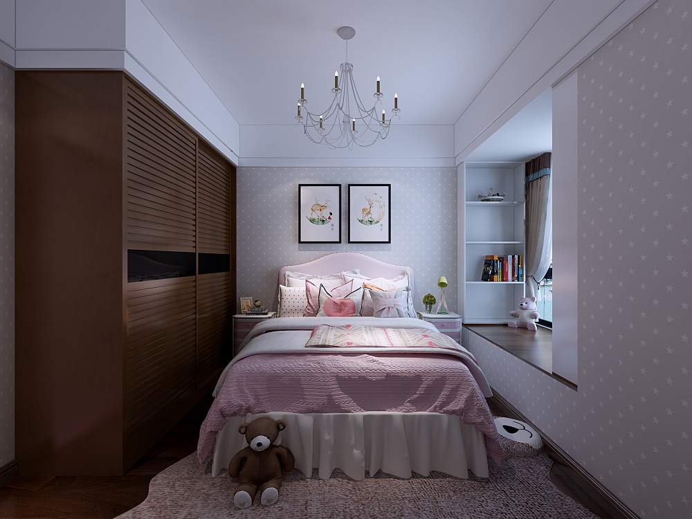 金時花園122㎡復合寫意三居室 裝修案例效果圖-小孩房效果圖