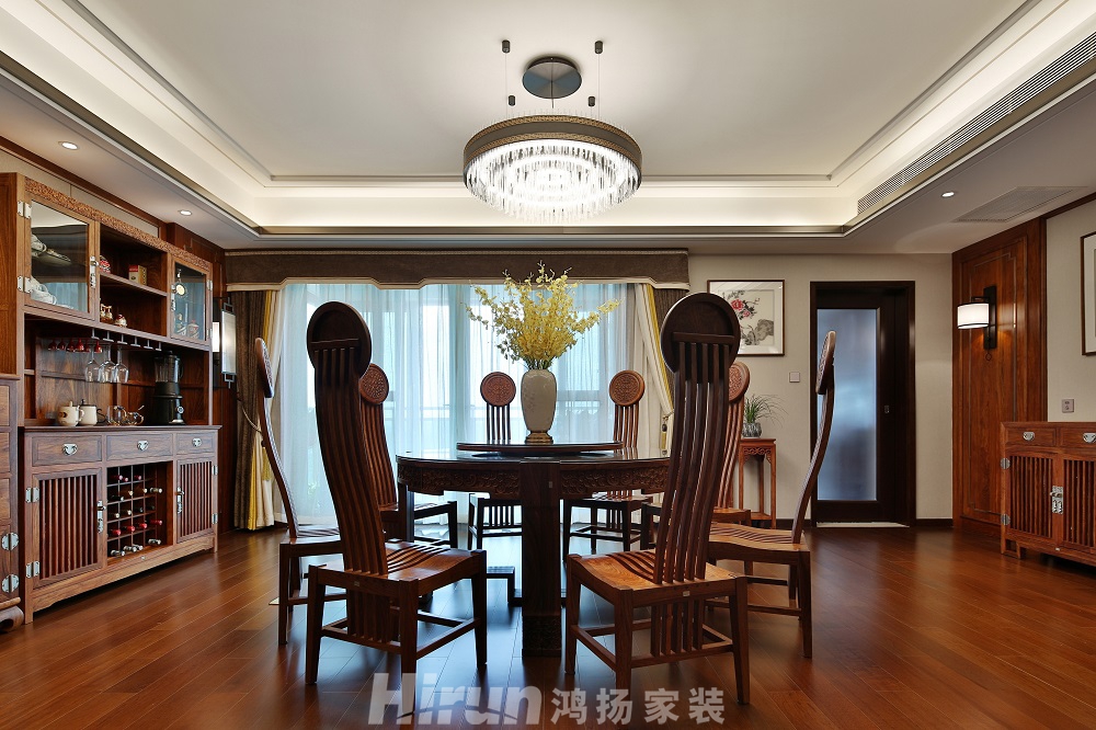 晉合湘水灣280㎡東方古雅大平層 裝修案例效果圖-4