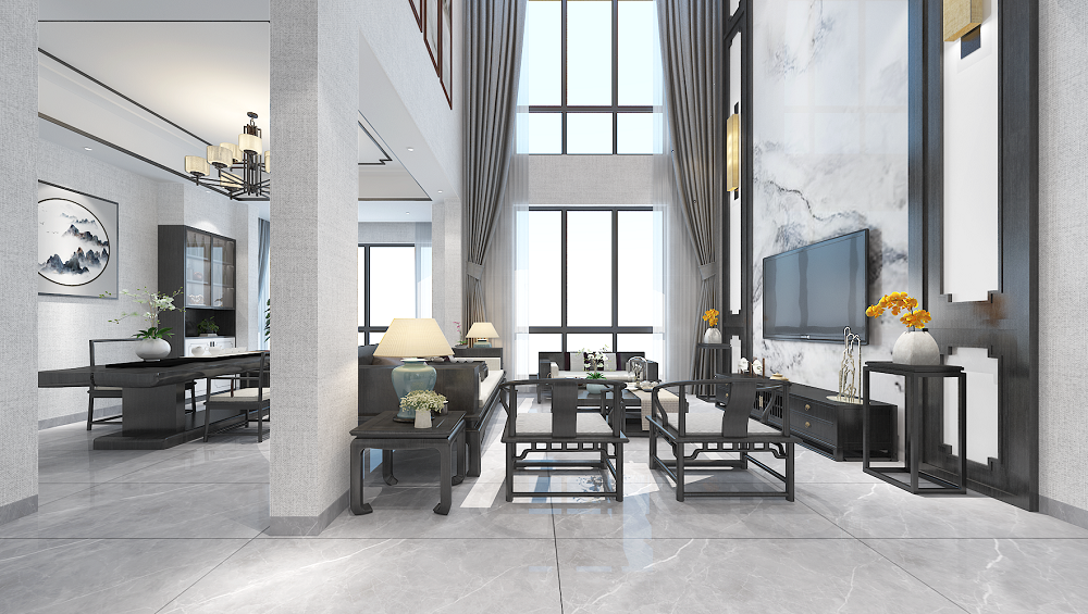 自建房300㎡寫意木構(gòu)別墅 裝修案例效果圖-2