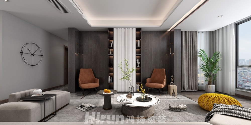 綠地145㎡雅致現(xiàn)代四居室 裝修案例效果圖-3