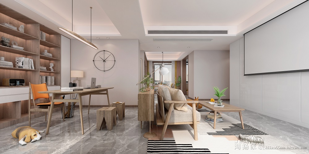 綠地145㎡雅致現代四居室 裝修案例效果圖-3