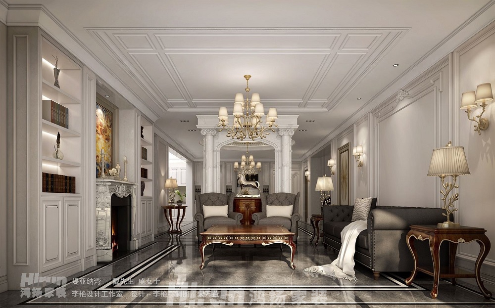 深業堤亞納灣500㎡歐美香頌別墅 裝修案例效果圖-E132394236196480
