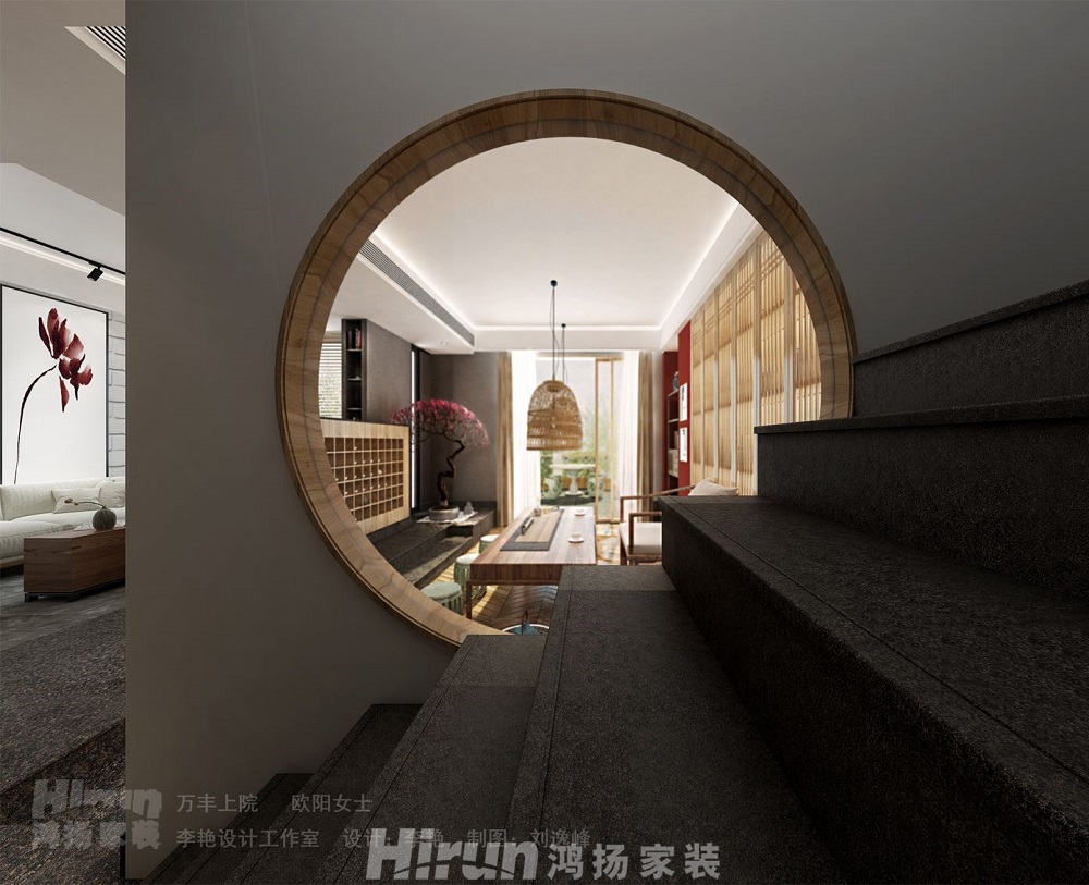 萬豐上院湖韻300㎡江南印象別墅 裝修案例效果圖-7