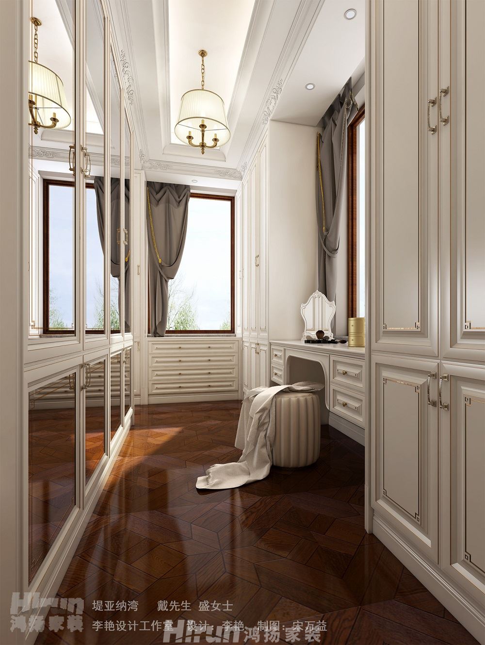 深業堤亞納灣500㎡歐美香頌別墅 裝修案例效果圖-6132394236319857