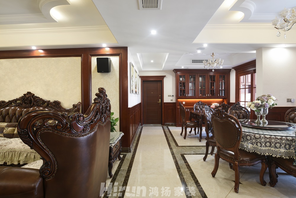 公園世家160㎡歐美香頌四居室 裝修案例效果圖-4