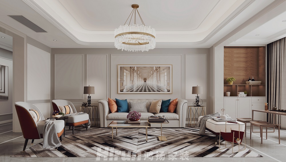 景秀家園145㎡輕歐簡美四居室 裝修案例效果圖-9