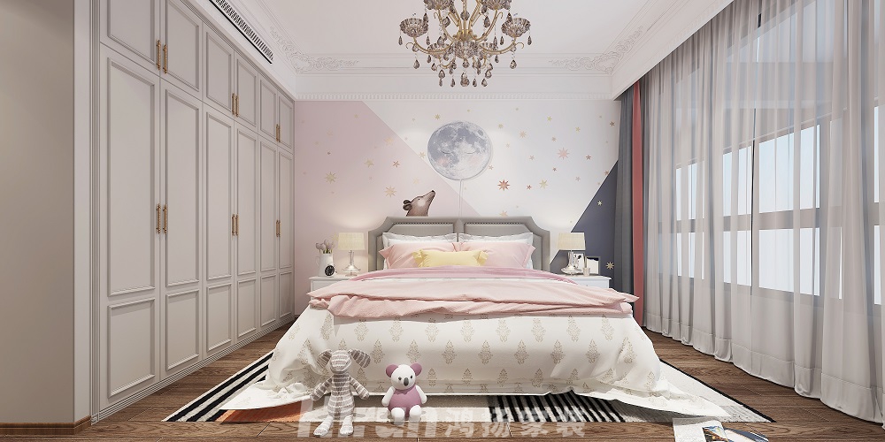 晉合湘水灣180㎡新裝飾主義大平層 裝修案例效果圖-次臥