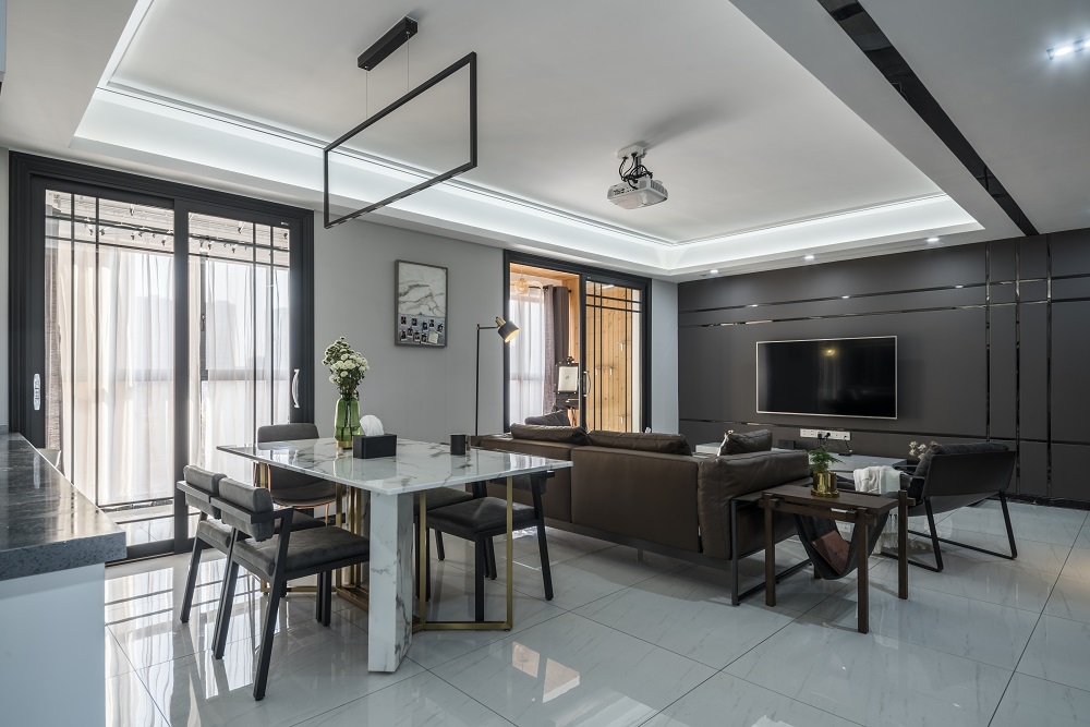 香江水岸新城150㎡雅致現(xiàn)代四居室 裝修案例效果圖-9