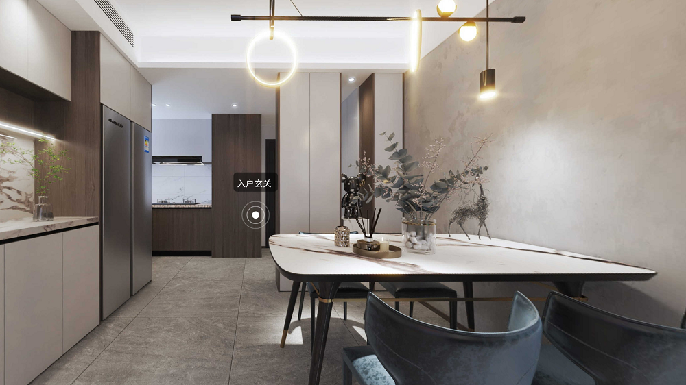 首地云夢臺110㎡雅致現代三居室 裝修案例效果圖-餐廳