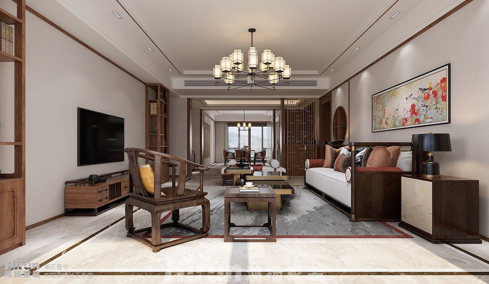 湘江壹號260㎡復合寫意大平層 裝修案例效果圖-7132393375048926