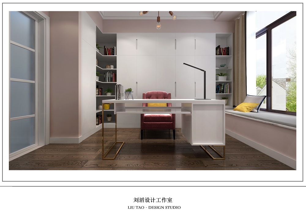 翡翠公園260㎡復合寫意別墅 裝修案例效果圖-11小孩房書房