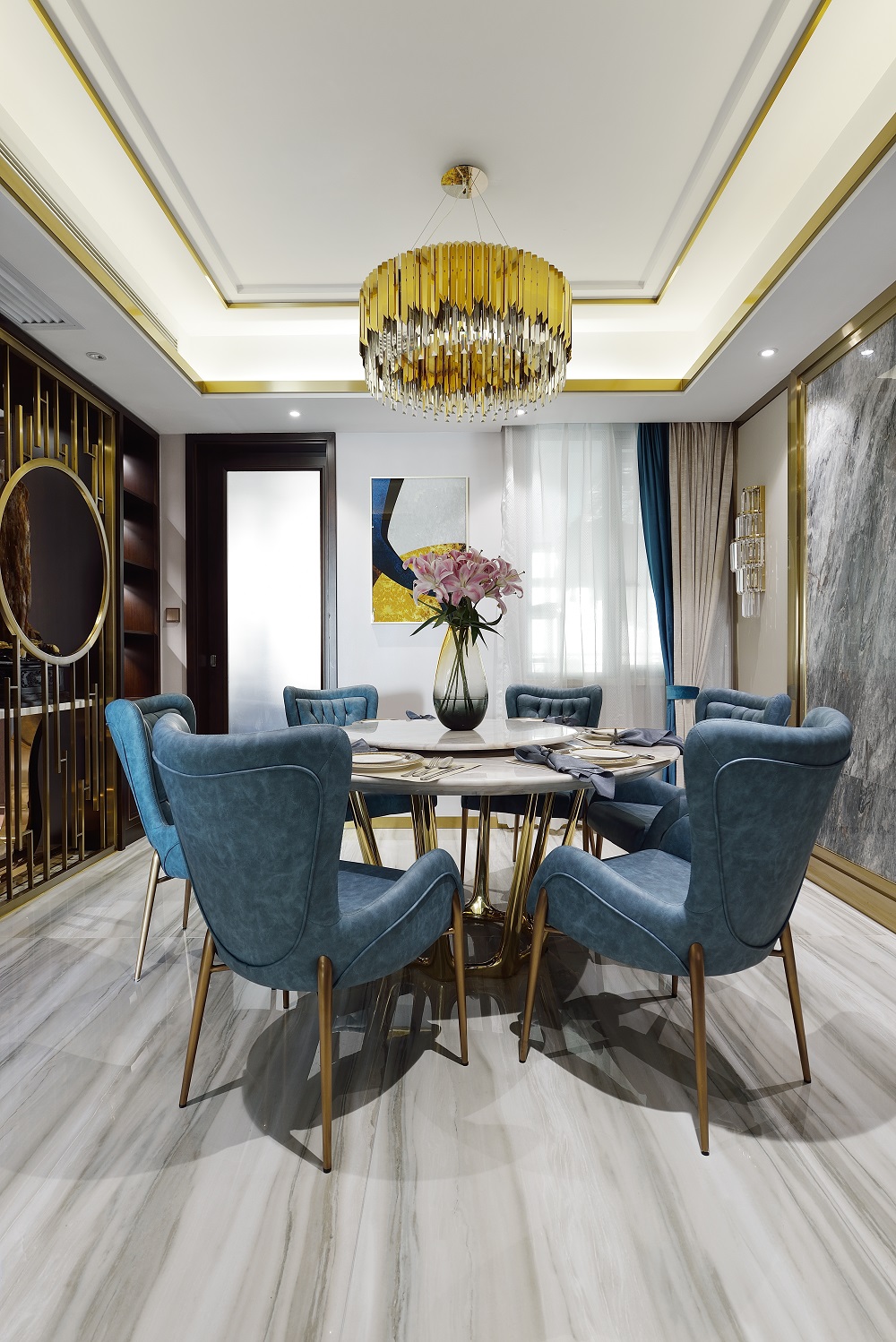 晉合湘水灣280㎡新裝飾主義大平層 裝修案例效果圖-7