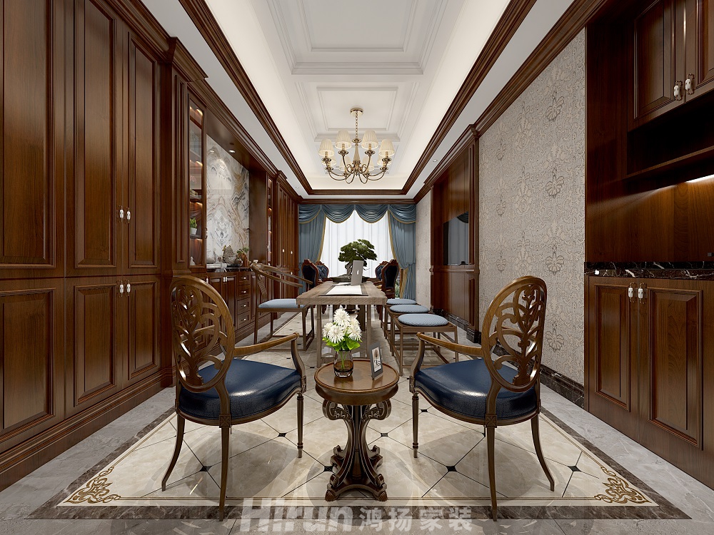 保利中央公園450㎡歐美香頌別墅 裝修案例效果圖-5-1F棋牌