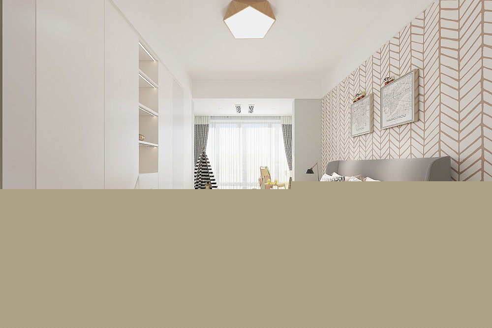 當代上品灣160㎡北歐之光四居室 裝修案例效果圖-小孩房2