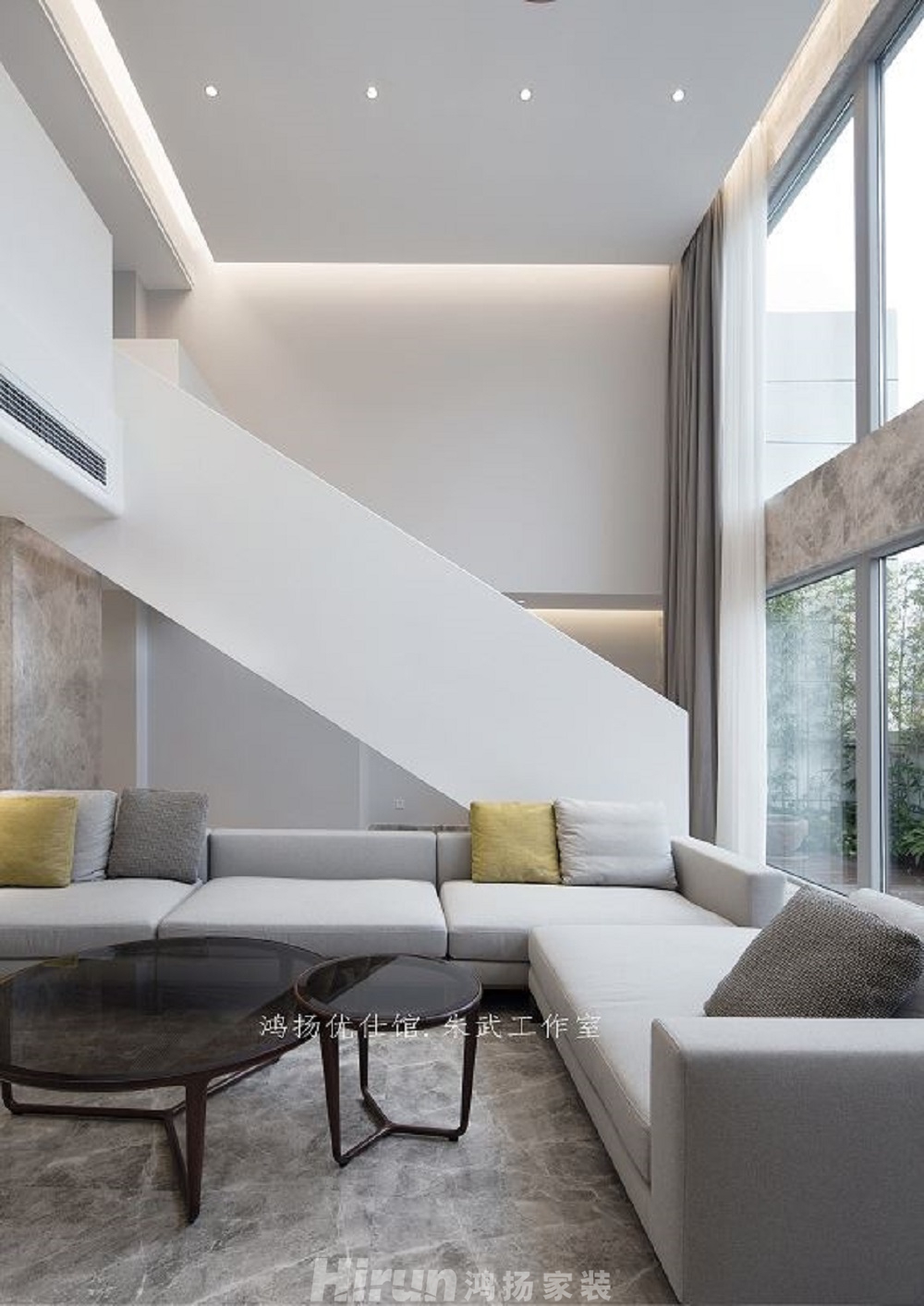 云頂梅溪湖280㎡雅致現(xiàn)代復式 裝修案例效果圖-5132376344518743