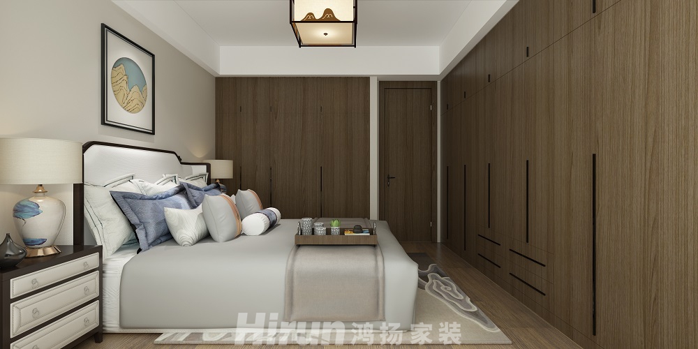 善建人家165㎡復(fù)合寫意四居室 裝修案例效果圖-主臥室