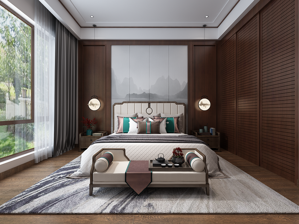 麗水山莊450㎡復合寫意別墅 裝修案例效果圖-8