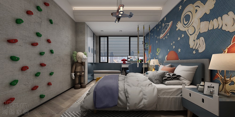 經(jīng)世龍城160㎡雅致現(xiàn)代四居室 裝修案例效果圖-10