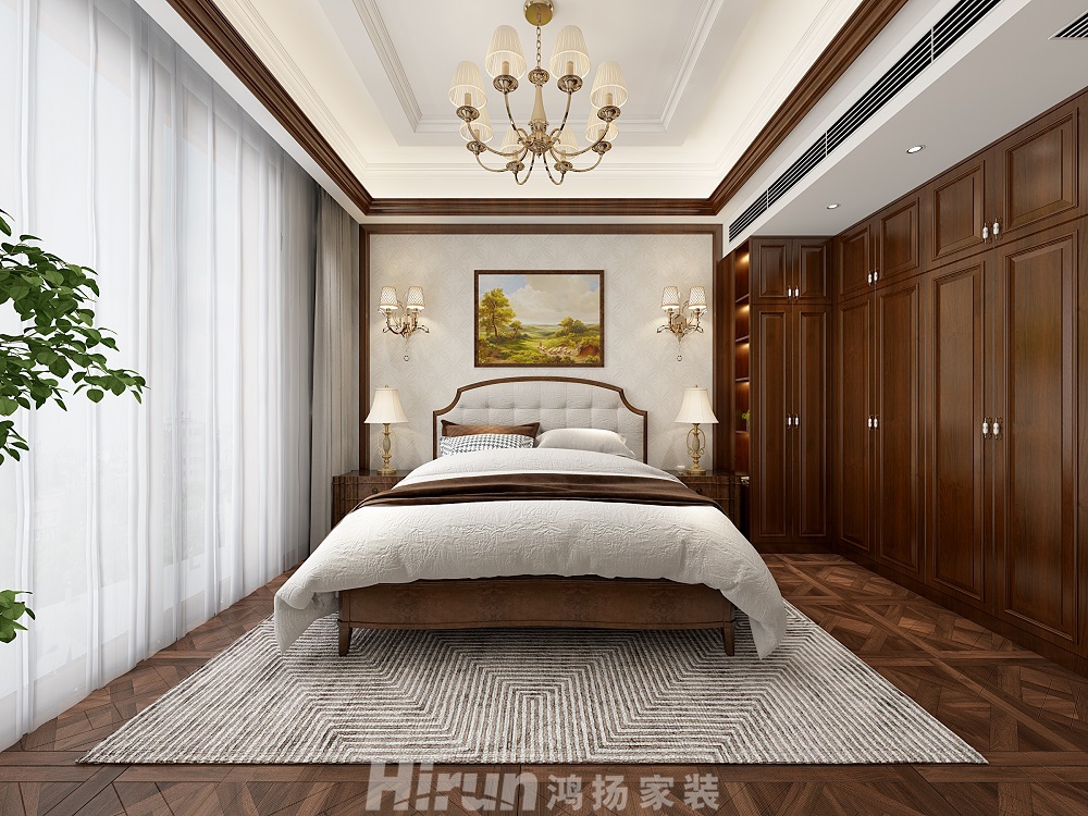 保利中央公園450㎡歐美香頌別墅 裝修案例效果圖-6-1F長輩房